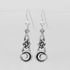 Celtic Crescent Moon Earrings - Sterling Silver