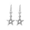 Pentagram Dangle Earrings - Sterling Silver Wiccan Jewelry