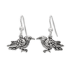 Raven Earrings - Sterling Silver Wiccan Dangle Hook Jewelry