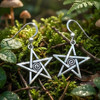 Pentagram Earrings - Sterling Silver Wiccan Witch Jewelry on the Ground
