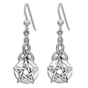 Celtic Pentagram Earrings - Sterling Silver Dangle Pentacle Jewelry