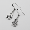 Sterling Silver Celtic Pentagram Earrings - Wiccan Witch Dangle Jewelry