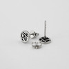 Tiny pentagram earrings in .925 sterling silver, showcasing small, detailed pentacle post earrings on a clean, bright white surface