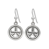 Sterling Silver Dangle Earrings Circular Reiki Symbol Design with French Hooks