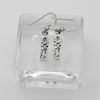 Sterling Silver Dangle Earrings Vertical Japanese Kanji Script Design
