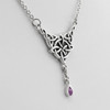 Natural Amethyst Witches Knot Pendant .925 Sterling Silver Jewelry