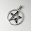 Sterling Silver Pentacle Pendant with Black Enamel Wiccan Pagan Jewelry for men or women