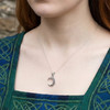 Lunar jewelry Solid sterling silver Celtic crescent moon necklace