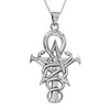 ankh pentagram caduceus pendant magick symbol amulet in sterling silver