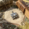 925 Silver Witches Knot Necklace Rainbow Moonstone Magic Amulet