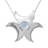 Witchy Jewelry Large Silver Triple Moon Goddess Amulet Pendant