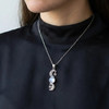 Wicca Moon Goddess Celtic Crescent Pentacle Moonstone Pendant