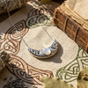 925 Silver Large Celtic Crescent Moon Phase Amulet Necklace