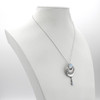 Magick Amulet Design Pendant with Modern Silver Crescent Moon and Natural Moonstone Necklace