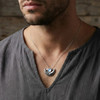Silver Rainbow Moonstone Celtic Triple Moon Phase Necklace