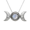 Mens and Womens Silver Celtic Sun and Moon Moonstone Necklace Gift