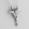 925 silver witchcraft amulet triple crescent moonstone pendant