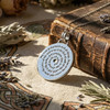 Unisex Wiccan jewelry silver God and Goddess prayer amulet