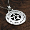 Wiccan amulet necklace showcasing a lucky charm pentagram design crafted from solid .925 sterling silver