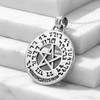 Good luck talisman and pentacle pendant in .925 sterling silver, featuring ancient Theban script and a central pentagram