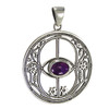 Sterling Silver Chalice Well Pendant with Amethyst
