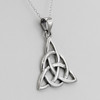 Celtic Triquetra Pendant at our witchcraft store, emphasizing the highly polished finish of this .925 sterling silver Trinity Knot Necklace