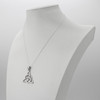.925 sterling silver Triquetra Necklace showcased on a white jewelry display bust, a timeless Celtic Trinity Knot Pendant and daily wear amulet