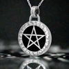 Sterling Silver Theban Scrying Disk Pentacle Pendant necklace | Samhain Jewelry