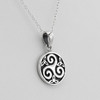 Small Sterling Silver Triskele Pendant Celtic Spiral Trinity Art