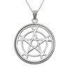 High End Silver Crescent Moon Pentacle Minimalist Wiccan Witch Gift