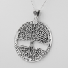 Witch necklace made from .925 sterling silver with the saying "as above, so below" written in Theban script around the tree of life