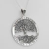 Large sterling silver "as above, so below" tree of life witch necklace