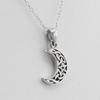 Wiccan Sterling Silver Crescent Moon Pentagram Celtic Knot Necklace
