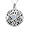 925 Silver Coexist Pentacle Moonstone Pendant Universalist Jewelry
