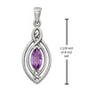 Amethyst Drop Pendant Necklace Measurement 1.12 inches (28 mm) tall
