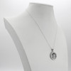 Fine Silver Astrology Necklace with Detailed Zodiac Moon Phase Amulet