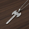 Zodiac Amulet Pendant Shaped as an Elegant Silver Labrys Axe