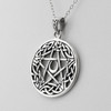 Pentagram Celtic Jewelry Pendant Displaying an Elegant Silver Moon