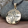 Bronze Papa Legba Pendant Necklace - Voodoo Veve Jewelry with Black Cord