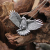 Eagle Necklace with Large Sterling Silver Flying Bird Pendant
