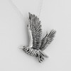 925 Sterling Silver Flying Hawk Pendant Necklace