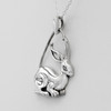 Rabbit Necklace Pendant in 925 Sterling Silver Modern Bunny Hare Jewelry