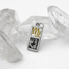 Virgo charm and pendant at our witchcraft jewelry shop in .925 sterling silver with a 14k gold vermeil astrological sign in a rectangular frame