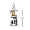 Scorpio pendant size measurement showing the zodiac charm is 3/4 inch tall