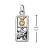 A rectangular Taurus horoscope charm with a dual-metal design, perfect for personalized astrology jewelry collections