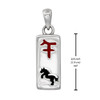 Engraved Chinese Zodiac Horse Pendant Silver Chain Necklace
