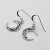 Celtic Moon Hook Earrings Laying Flat
