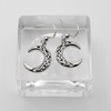 Sterling Silver Celtic Moon Earrings on Acrylic Block - Pagan Gift