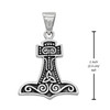 Minimalist Norse Mjolnir Necklace in Oxidized Sterling Silver