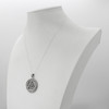 Celtic protection amulet showcased gracefully on a white jewelry bust, a substantial large trinity knot necklace and Trinity Knot Pendant for daily wear